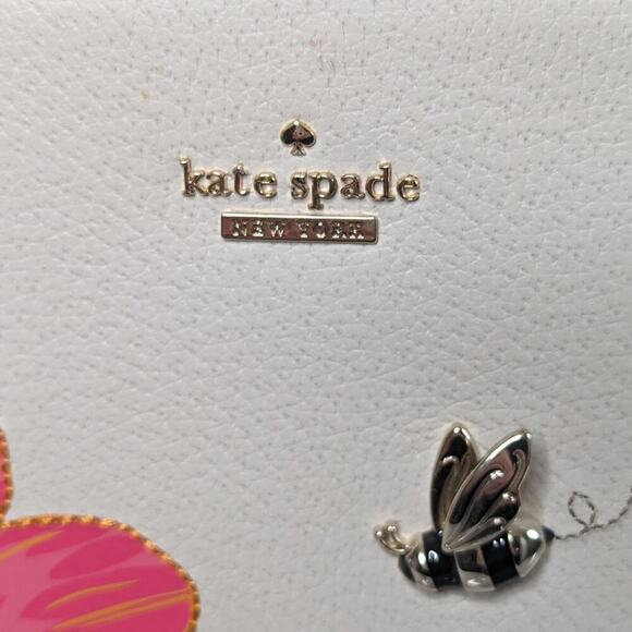 Kate Spade Cream Picnic Perfect Bee Lottie Handbag Crossbody Strap Floral Spring - Picture 4 of 12